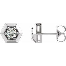 Load image into Gallery viewer, Platinum 1/2 CTW Diamond Geometric Earrings
