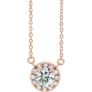 14K Rose 9/10 CTW Diamond 18" Necklace
