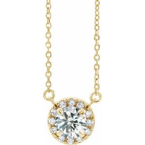 14K Yellow 7/8 CTW Lab-Grown Diamond French-Set 16-18" Necklace