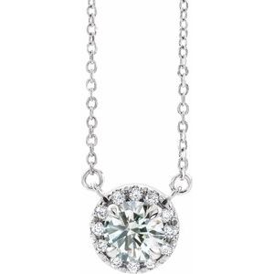 14K White 9/10 CTW Diamond 16" Necklace