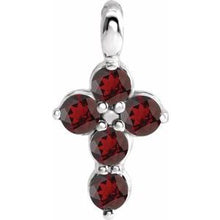 Load image into Gallery viewer, Sterling Silver Garnet Cross Pendant
