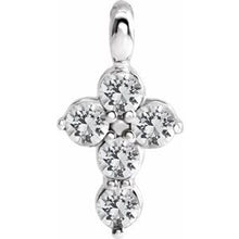 Load image into Gallery viewer, Sterling Silver Sapphire Cross Pendant
