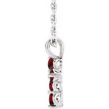 Charger l&#39;image dans la galerie, Sterling Silver Mozambique Garnet Cross 16-18&quot; Necklace
