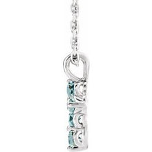 Load image into Gallery viewer, Sterling Silver Aquamarine Cross 16-18&quot; Necklace
