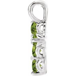 Sterling Silver Peridot Cross Pendant