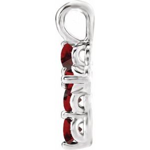 Sterling Silver Garnet Cross Pendant