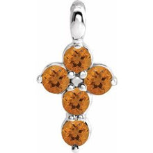 Load image into Gallery viewer, Sterling Silver Citrine Cross Pendant
