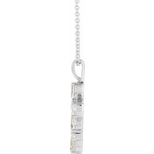 Sterling Silver 1 CTW Diamond Cross 16-18" Necklace