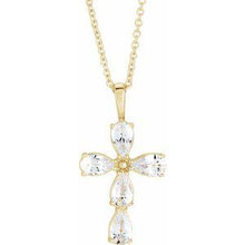 Load image into Gallery viewer, 14K Yellow 1 CTW Diamond Cross 16-18&quot; Necklace
