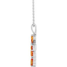 Load image into Gallery viewer, Sterling Silver Citrine Cross 16-18&quot; Necklace
