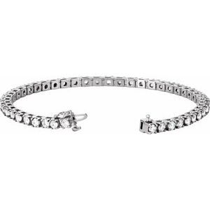 14K White 4 3/4 CTW Diamond Line 7" Bracelet