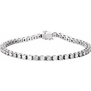 Bracelet en diamant 14K blanc 4 3/4 CTW 7 "