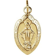 Load image into Gallery viewer, 14K Yellow 13x8 mm Oval Miraculous Medal Pendant
