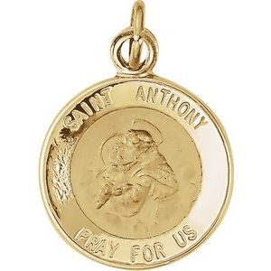 14K Yellow 12 mm St. Anthony Medal
