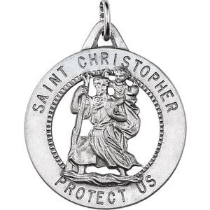 St. Christopher Medal Necklace or Pendant     