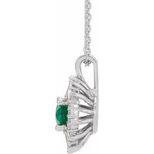 Load image into Gallery viewer, 14K White Emerald &amp; 1/3 CTW Diamond 16-18&quot; Necklace

