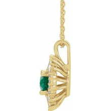 Load image into Gallery viewer, 14K Yellow Emerald &amp; 1/4 CTW Diamond 16-18&quot; Necklace
