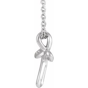 Sterling Silver 13.35x10.42 mm Youth Cross 16-18" Necklace