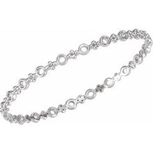Load image into Gallery viewer, Sterling Silver 4.4 mm Geometric Bangle 7&quot; Bracelet

