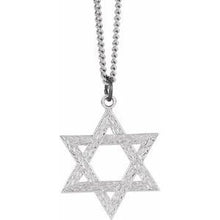 Charger l&#39;image dans la galerie, Sterling Silver  29x26 mm Star of David 18&quot; Necklace
