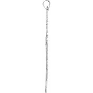 Sterling Silver Orthodox Cross Pendant with Black Inlay without Packaging