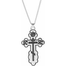 Charger l&#39;image dans la galerie, Sterling Silver 40x26 mm Orthodox Cross Necklace
