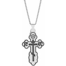 Load image into Gallery viewer, Sterling Silver 26x17 mm Orthodox Cross Necklace
