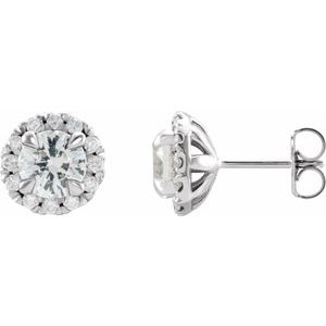 Platinum Sapphire & 1/3 CTW Diamond Earrings
