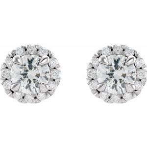 Platinum Sapphire & 1/3 CTW Diamond Earrings