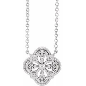 Sterling Silver Vintage-Inspired Clover 18