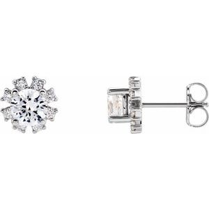 Boucles d'oreilles diamant platine 2 CTW