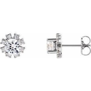 14K White 1 1/8 CTW Diamond Earrings