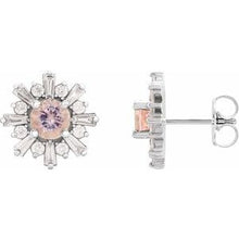 Load image into Gallery viewer, 14K White Morganite &amp; 3/4 CTW Diamond Earrings
