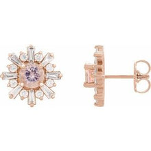 Load image into Gallery viewer, 14K Rose Morganite &amp; 3/4 CTW Diamond Earrings
