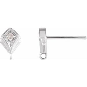 Platinum .015 CT Diamond Vintage-Inspired Earring Top