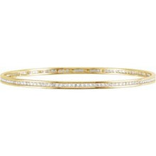 Load image into Gallery viewer, 14K Yellow  2 1/4 CTW Diamond Stackable Bangle 8&quot; Bracelet
