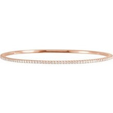 Load image into Gallery viewer, 14K Rose 2 CTW Diamond Stackable Bangle 8&quot; Bracelet
