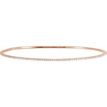 Load image into Gallery viewer, 14K Rose 1 CTW Diamond Stackable Bangle 8&quot; Bracelet
