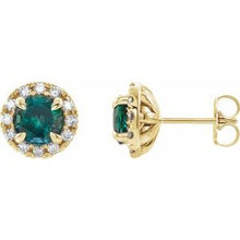 Load image into Gallery viewer, 14K Yellow Alexandrite &amp; 1/5 CTW Diamond Earrings
