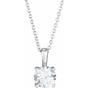 Sterling Silver 3/4 CT Diamond 16-18" Necklace