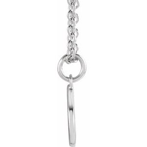Sterling Silver Initial P Dangle 18" Necklace