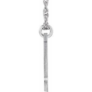 Sterling Silver Script Initial Q 16-18" Necklace