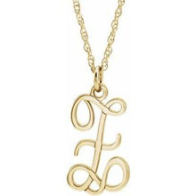 Charger l&#39;image dans la galerie, 14K Yellow Gold-Plated Sterling Silver Script Initial Z 16-18&quot; Necklace
