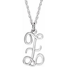 Load image into Gallery viewer, Sterling Silver Script Initial Z 16-18&quot; Necklace
