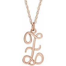 Charger l&#39;image dans la galerie, 14K Rose Gold-Plated Sterling Silver Script Initial Z 16-18&quot; Necklace
