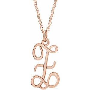 14K Rose Gold-Plated Sterling Silver Script Initial Z 16-18