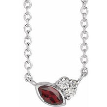 Charger l&#39;image dans la galerie, Sterling Silver Mozambique Garnet &amp; .03 CTW Diamond 18&quot; Necklace
