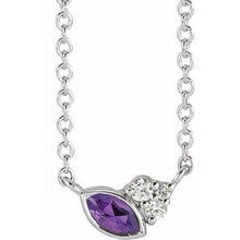 Charger l&#39;image dans la galerie, Sterling Silver Amethyst &amp; .03 CTW Diamond 18&quot; Necklace
