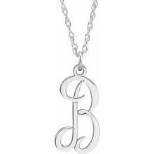 Charger l&#39;image dans la galerie, Sterling Silver Script Initial B 16-18&quot; Necklace
