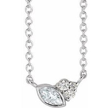 Charger l&#39;image dans la galerie, Sterling Silver Sapphire &amp; .03 CTW Diamond 16&quot; Necklace
